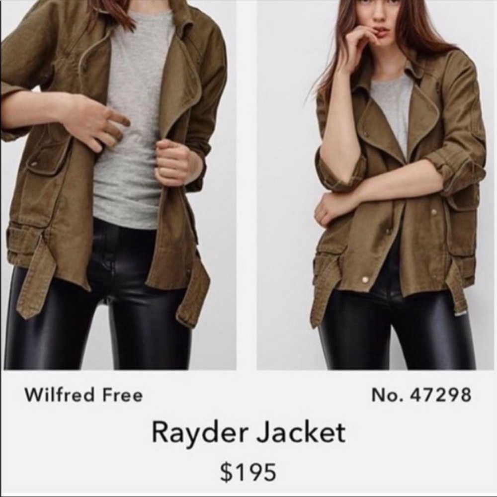 Wilfred Free Rayder Linen Cotton Blend Jacket in Olive Green size Xs